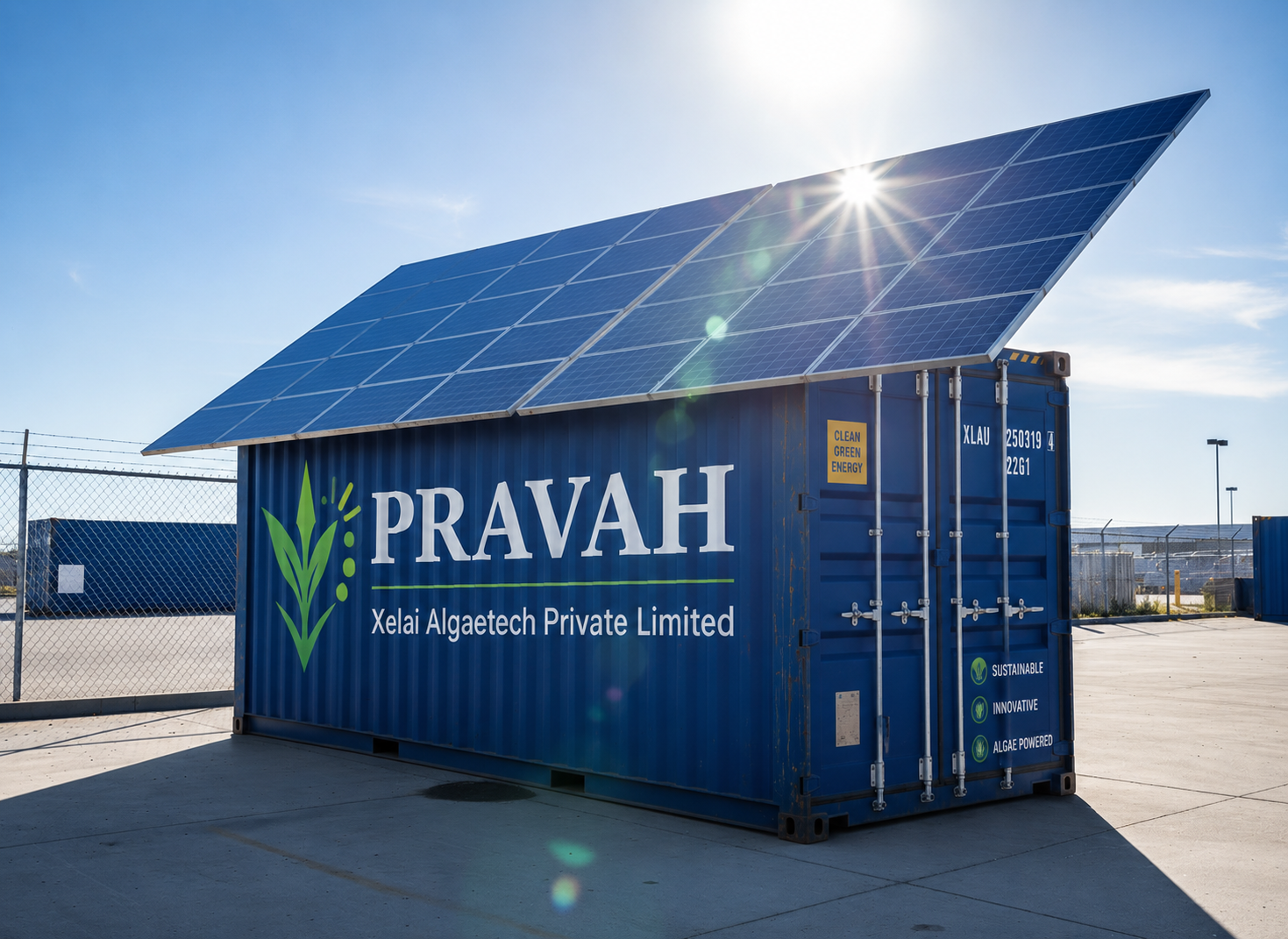 PRAVAH solar-powered container unit